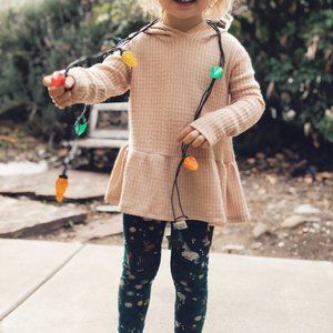 Tucker + Tate // Girls peplum waffle knit hoodie // light pink // size 3